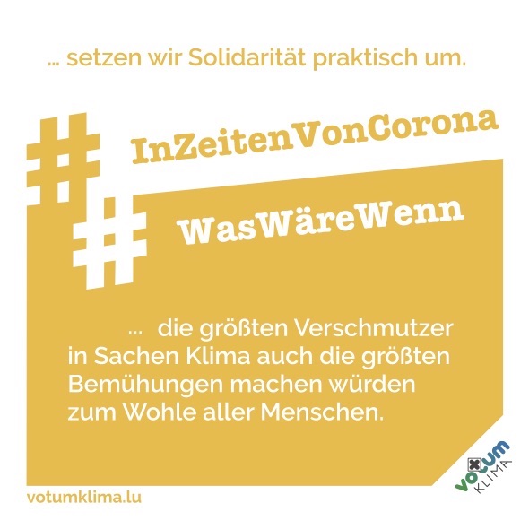 #WasWäreWenn  … die größten Verschmutzer in Sachen Klima auch die größten Bemühungen machen würden zum Wohle aller Menschen.